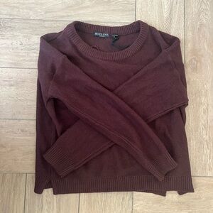 Brave Soul Women's Deep Burgundy Crew Neck Sweater